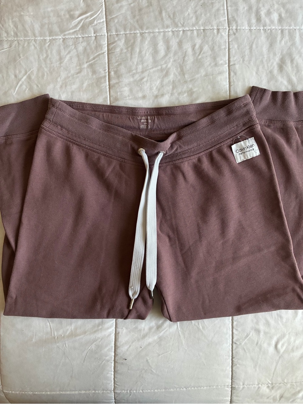 Calvin Klein Mauve Track Joggers with White Drawcord